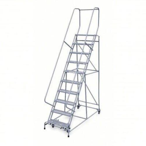 DESCRIPTION: (1) ROLLING LADDER BRAND/MODEL: COTTERMAN #3UY18 INFORMATION: GRAY, STEEL SIZE: 100 IN PLATFORM HT, 10 IN PLATFORM DP, 24 IN PLATFORM WD,
