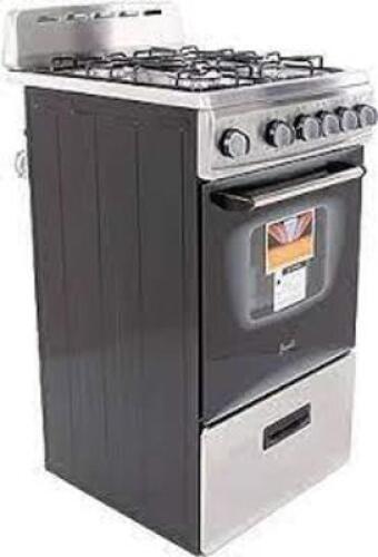 DESCRIPTION: (1) GAS RANGE STOVE BRAND/MODEL: AVANTI INFORMATION: BLACK, MUST COME INSPECT, CRACKED GLASS SIZE: 20" RETAIL$: $649.99 EA QTY: 1