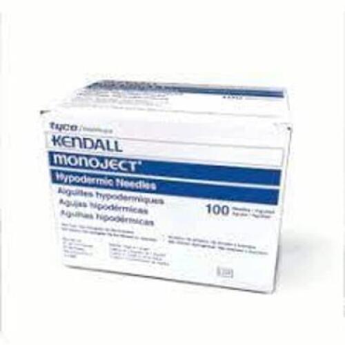 DESCRIPTION: (10) BOXES OF (100) STANDARD HYPODERMIC NEEDLE BRAND/MODEL: MONOJECT #CVN8881250040 RETAIL$: $109.46 SIZE: 22GX1" QTY: 10