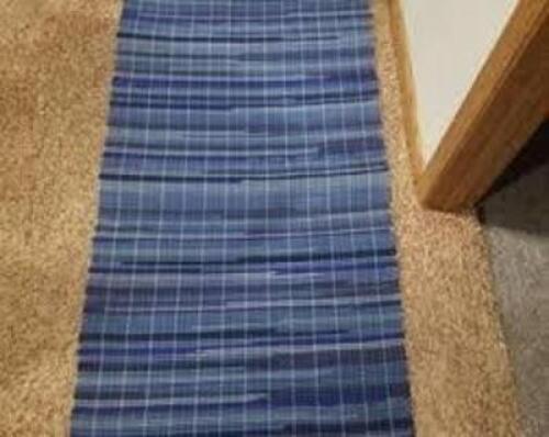 DESCRIPTION: (2) OUTDOOR AREA RUGS INFORMATION: BLUE/GREEN SIZE: LARGE RETAIL$: $150.00 EA QTY: 2