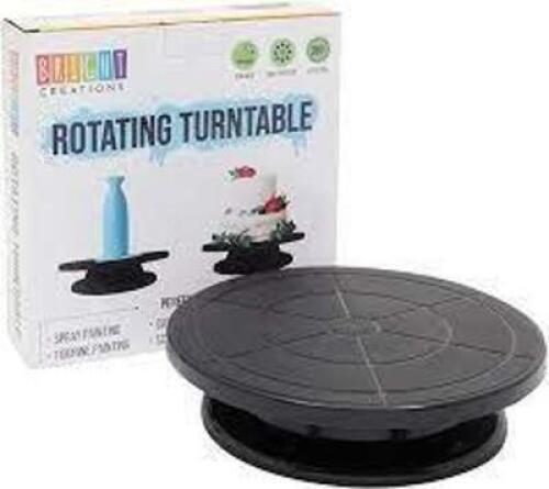DESCRIPTION: (1) ROTATION TURNTABLE BRAND/MODEL: BRIGHT CREATIONS INFORMATION: BLACK SIZE: 3 SPEEDS RETAIL$: $28.99 EA QTY: 1
