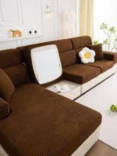 DESCRIPTION: (3) SLIP OVER COUCH COVER INFORMATION: BROWN SIZE: IMAGES ARE FOR ILLUSTRATION PURPOSES ONLY AND MAY NOT BE AN EXACT RETAIL$: $45.00 EA Q