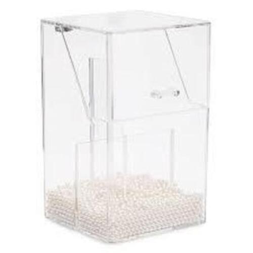 DESCRIPTION: (2) MAKEUP BRUSH STORAGE WITH PEARLS BRAND/MODEL: GLAMLILY INFORMATION: CLEAR RETAIL$: $22.69 EA QTY: 2