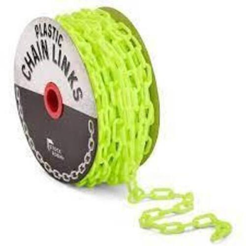 DESCRIPTION: (2) SPOOL OF PLASTIC CHAIN BRAND/MODEL: STOCK ROOM + INFORMATION: GREEN RETAIL$: $60.00 EA QTY: 2