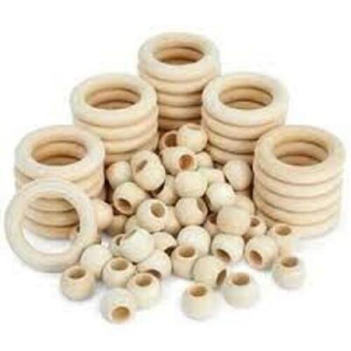 DESCRIPTION: (4) ARTS AND CRAFTS BEADS BRAND/MODEL: BRIGHT CREATIONS INFORMATION: MULTIPLE SIZES, WOODEN BEADS RETAIL$: $19.99 EA QTY: 4