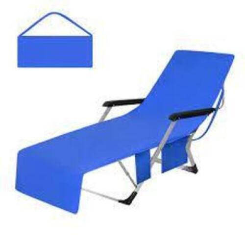 DESCRIPTION: (1) PACK OF (3) BEACH CHAIR COVER BRAND/MODEL: JVJQ INFORMATION: BLUE SIZE: 82X29 RETAIL$: $18.99 EA QTY: 1