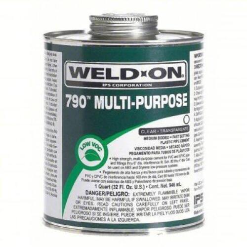 DESCRIPTION: (5) CLEAR PIPE CEMENT BRAND/MODEL: WELD ON 790 #6KWR6 SIZE: 8 OZ RETAIL$: $6.09 EA QTY: 5