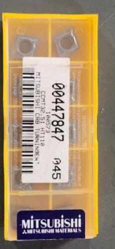 DESCRIPTION: (10) CCMT32.51LS CARBIDE TURNONG INSERTS BRAND/MODEL: MITSUBISHI CCMT09T304-LS MP9015 SIZE: $ 21.56 PER INSERT QTY: 10