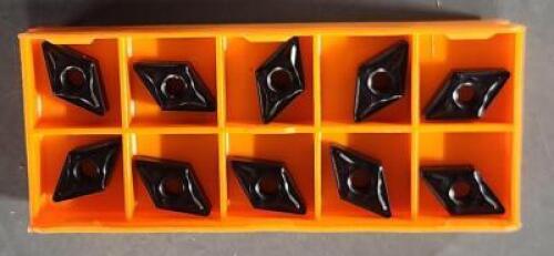 DESCRIPTION: (20) DNMG332 CARBIDE TURNING INSERTS BRAND/MODEL: HERTEL DNMG332EN-HMF RETAIL$: 12.57 PER INSERT QTY: 20