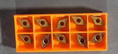 DESCRIPTION: (10) CARBIDE TURNING INSERTS BRAND/MODEL: HERTEL 1001738 RETAIL$: 12.75 PER INSERT QTY: 10