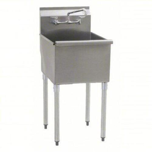 DESCRIPTION: (1) STAINLESS STEEL UTILITY SINK BRAND/MODEL: EAGLE STAINLESS/2424-1-16/4-IF INFORMATION: NO FAUCET INCLUDED, SEE INSPECTION SIZE: 13 3/4