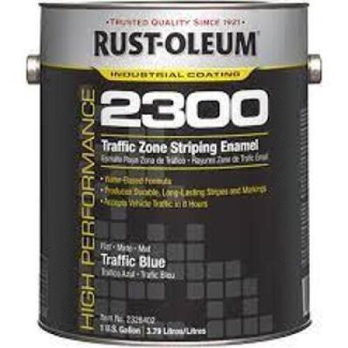 DESCRIPTION: (2) TRAFFIC ZONE MARKING PAINT BRAND/MODEL: RUST-OLEUM 2300 INFORMATION: TRAFFIC BLUE SIZE: 1 GALLON RETAIL$: $60.45 EA QTY: 2
