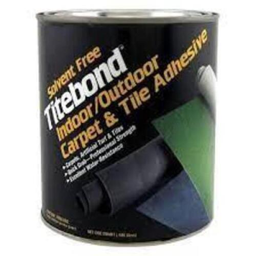 DESCRIPTION: (1) INDOOR OUTDOOR CARPET AND TILE ADHESIVE BRAND/MODEL: SOVENT FREE TITEBOND SIZE: 1 GALLON RETAIL$: $65.48 EA QTY: 1