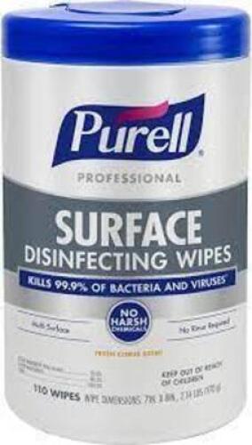 DESCRIPTION: (4) SUFRACE DISINFECTING WIPES BRAND/MODEL: PURELL PROFESSIONAL INFORMATION: FRESH SCENT RETAIL$: $17.00 EA QTY: 4