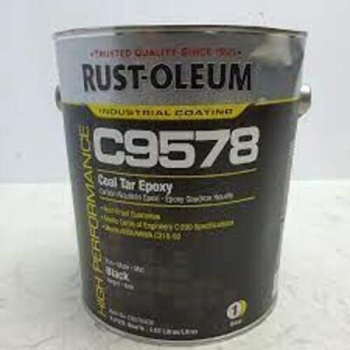 DESCRIPTION: (1) COAL TAR EPOXY BRAND/MODEL: RUST-OLEUM C9578 INFORMATION: BLACK SIZE: 1 GALLON RETAIL$: $131.79 EA QTY: 1