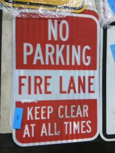 DESCRIPTION: (2) NO PARKING FIRE LANE SIGNS BRAND/MODEL: ACCUFORM SIZE: ALUMINUM RETAIL$: $56.78 EA QTY: 2