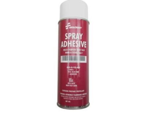 DESCRIPTION: (6) SPRAY ADHESIVE MULTI PURPOSE HIGH TACH BRAND/MODEL: SKILCRAFT SIZE: 17 OZ RETAIL$: $11.43 EA QTY: 6