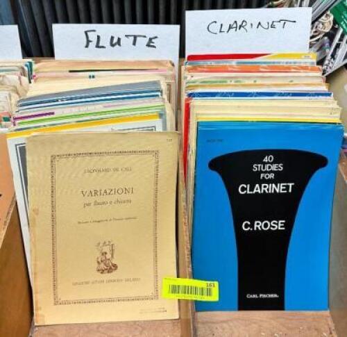 (50)- ASSORTED FLUTE AND CLARINET MUSIC BOOKS