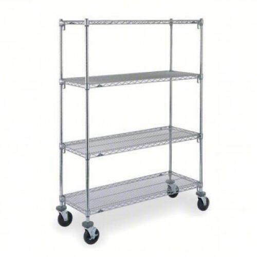 DESCRIPTION: (1) WIRE SHELVING UNIT BRAND/MODEL: METRO #2EWT3 INFORMATION: SILVER SIZE: 48 IN X 24 IN X 67 7/8 IN, DRY, QUICK-ADJUST, 4 SHELVES RETAIL