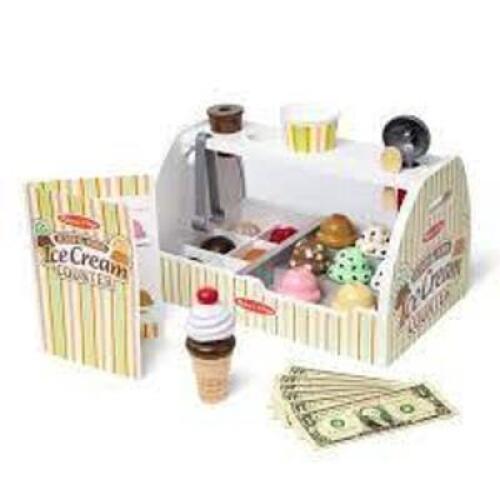 DESCRIPTION: (1) SCOOP AND SERVE ICE CREAM PLAYSET BRAND/MODEL: MELISSA AND DOUG SIZE: 28 PCS RETAIL$: $34.94 ea QTY: 1