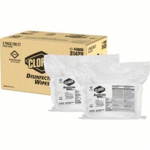 DESCRIPTION: (1) CASE OF (2) BAGS OF DISINFECTING WIPES BRAND/MODEL: CLOROX #45JC92 SIZE: 700 CT RETAIL$: $158.67 EA QTY: 1