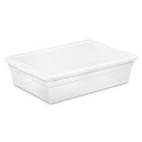 DESCRIPTION: (1) CASE OF (10) STORAGE BOXES BRAND/MODEL: STERILITE #1846 INFORMATION: CLEAR SIZE: 28 QT RETAIL$: $9.28 PER BOX QTY: 1