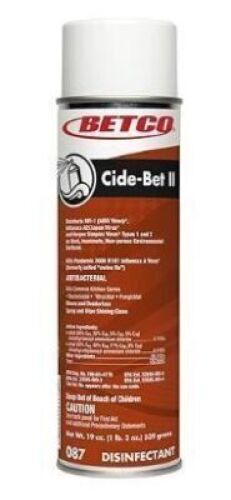 DESCRIPTION: (6) FOAMING DISINFECTANT BRAND/MODEL: BETCO CIDE-BET 2 SIZE: 19 OZ RETAIL$: $13.00 EA QTY: 6
