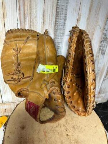 (2)- VINTAGE BASEBALL GLOVES