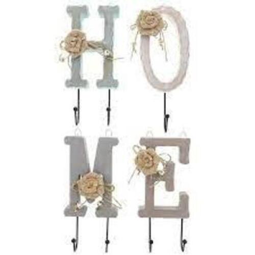 DESCRIPTION: (3) SETS OF "H-O-M-E" HOOKS BRAND/MODEL: JUVALE INFORMATION: IMAGES ARE FOR ILLUSTRATION PURPOSES ONLY AND MAY NOT BE AN EXACT REPRESENTA