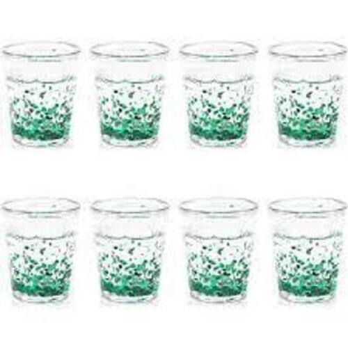 DESCRIPTION: (16) SHOT GLASSES BRAND/MODEL: JUVALE INFORMATION: GREEN WITH GLITTER RETAIL$: $20.99 TOTAL QTY: 16