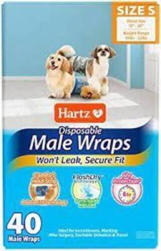 DESCRIPTION: (1) DISPOSABLE MALE WRAPS BRAND/MODEL: HARTZ SIZE: 40 PER CASE RETAIL$: $31.04 EA QTY: 1