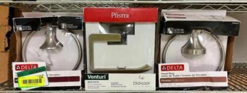 (3)- BRUSHED NICKEL TOWEL BARS