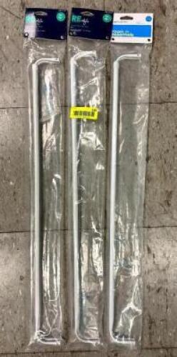 (3)- WHITE CURTAIN RODS