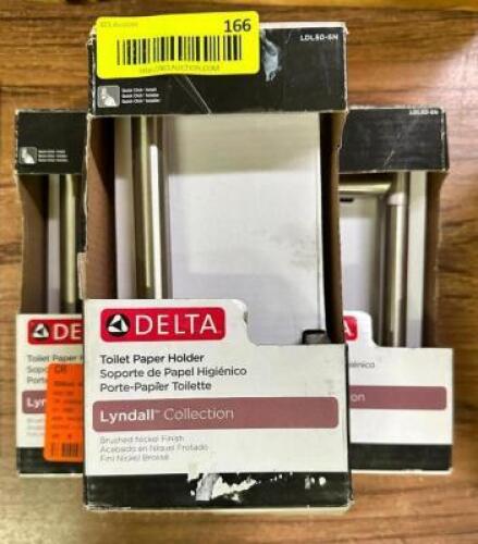 (3)- BRUSHED NICKEL TOLIET PAPER HOLDERS