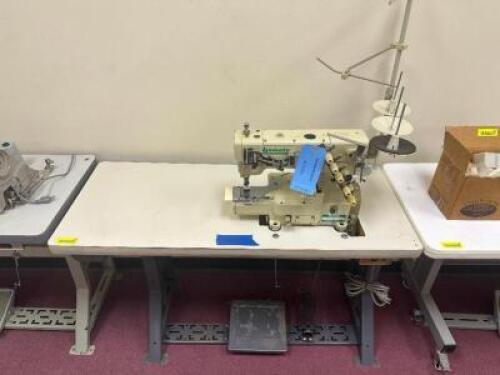 YAMATO CYLINDER BED INTERLOCKING SEWING MACHINE WITH TABLE