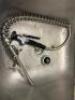 59 INCH STAINLESS THREE WELL SINK WITH SPRAYER - 6