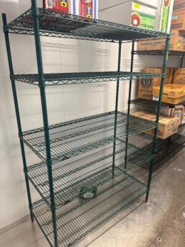 48" X 24" FIVE TIER COATED WIRE SHELF.