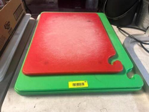 DESCRIPTION (3) ASSORTED PLASTIC CUTTING BOARDS LOCATION BAY 6 THIS LOT IS: SOLD BY THE PIECE QTY 3