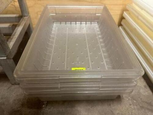 DESCRIPTION (3) SLOTTED PLASTIC SALAD INSERTS. LOCATION BAY 6 THIS LOT IS: SOLD BY THE PIECE QTY 3