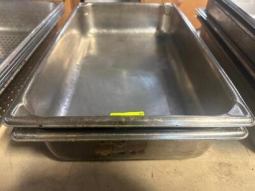 DESCRIPTION (2) FULL SIZE STAINLESS INSERTS ADDITIONAL INFORMATION 4" DEEP LOCATION BAY 6 THIS LOT IS: SOLD BY THE PIECE QTY 2