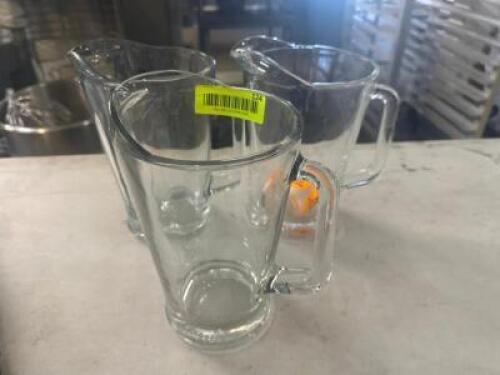 DESCRIPTION (3) 64 OZ GLASS PITCHERS LOCATION BAY 6 THIS LOT IS: SOLD BY THE PIECE QTY 3