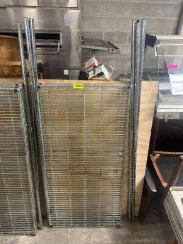 DESCRIPTION 48" X 24" THREE TIER WIRE SHELF W/ POLES ADDITIONAL INFORMATION TAKEN APART SIZE 48" X 24" LOCATION BAY 6 QTY 1