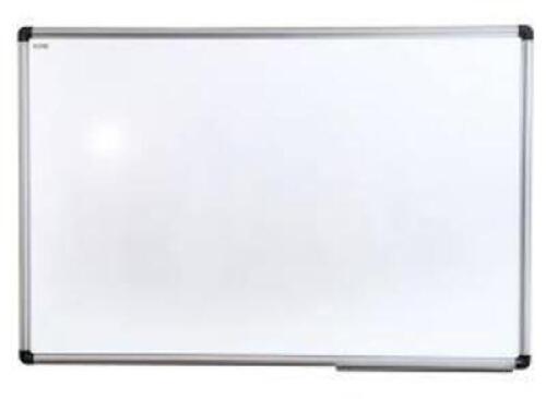 DESCRIPTION: (1) MAGNETIC DRY ERASE BOARD BRAND/MODEL: VISTEX #FCVLM4836A INFORMATION: WHITE, STEEL SIZE: MAGNETIC, 90 X 120 CM RETAIL$: $99.99 EA QTY
