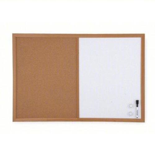 DESCRIPTION: (1) COMBINATION BULLETIN BOARD BRAND/MODEL: PRODUCT NUMBER #1NUL8 INFORMATION: WHITE BOARD / DRY ERASE BOARD, CORK BOARD, OAK FRAME SIZE: