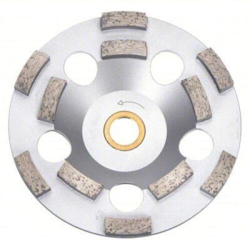 DESCRIPTION: (1) SEGMENT CUP GRINDING WHEEL BRAND/MODEL: HUSQVARNA #3DPY6 SIZE: DOUBLE ROW, 5 IN DIA, 5/8-7/8 IN ARBOR, 11 SEGMENTS RETAIL$: $113.25 E