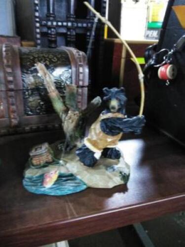 DESCRIPTION: (1) BEAR FISHING FIGURINE QTY: 1
