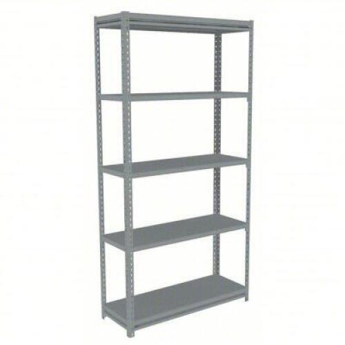 DESCRIPTION: (1) BOLTLESS SHELVING BRAND/MODEL: TENNSCO #44P791 INFORMATION: GRAY, STEEK SIZE: 48 IN X 18 IN, 84 IN OVERALL HT, 5 SHELVES RETAIL$: $34