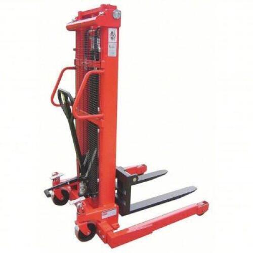 DESCRIPTION: (1) MANUAL STRADDLE STACKER BRAND/MODEL: DAYTON #4VMF1 SIZE: 2000 LB LIMIT RETAIL$: 2401.63 EA QTY: 1
