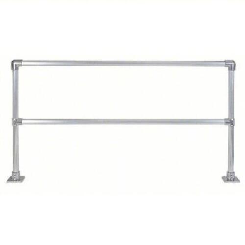 DESCRIPTION: (1) HANDRAIL SECTION BRAND/MODEL: HOLLANDER #39K861 INFORMATION: ALUMINUM SIZE: 42 IN TOP RAIL HT, 96 IN OVERALL LG, SILVER, 5 IN X 5 IN