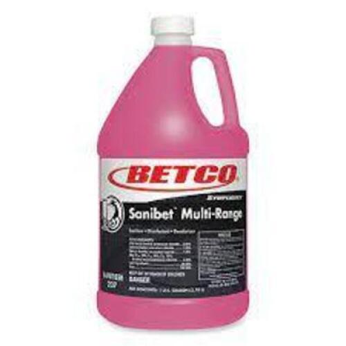 DESCRIPTION: (2) MULTI-RANGE SANITIZER DISINFECTANT DEODORIZER BRAND/MODEL: BETCO SANIBET MULTI RANGE SIZE: 1 GALLON RETAIL$: $75.99 EA QTY: 2